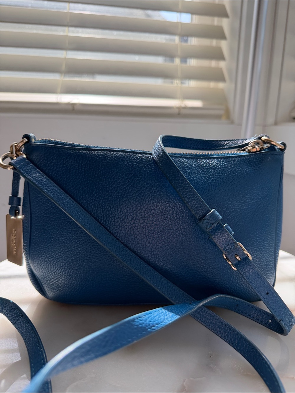 Coach Blue Leather Studded Crossbody Bag - Picture 5 of 8